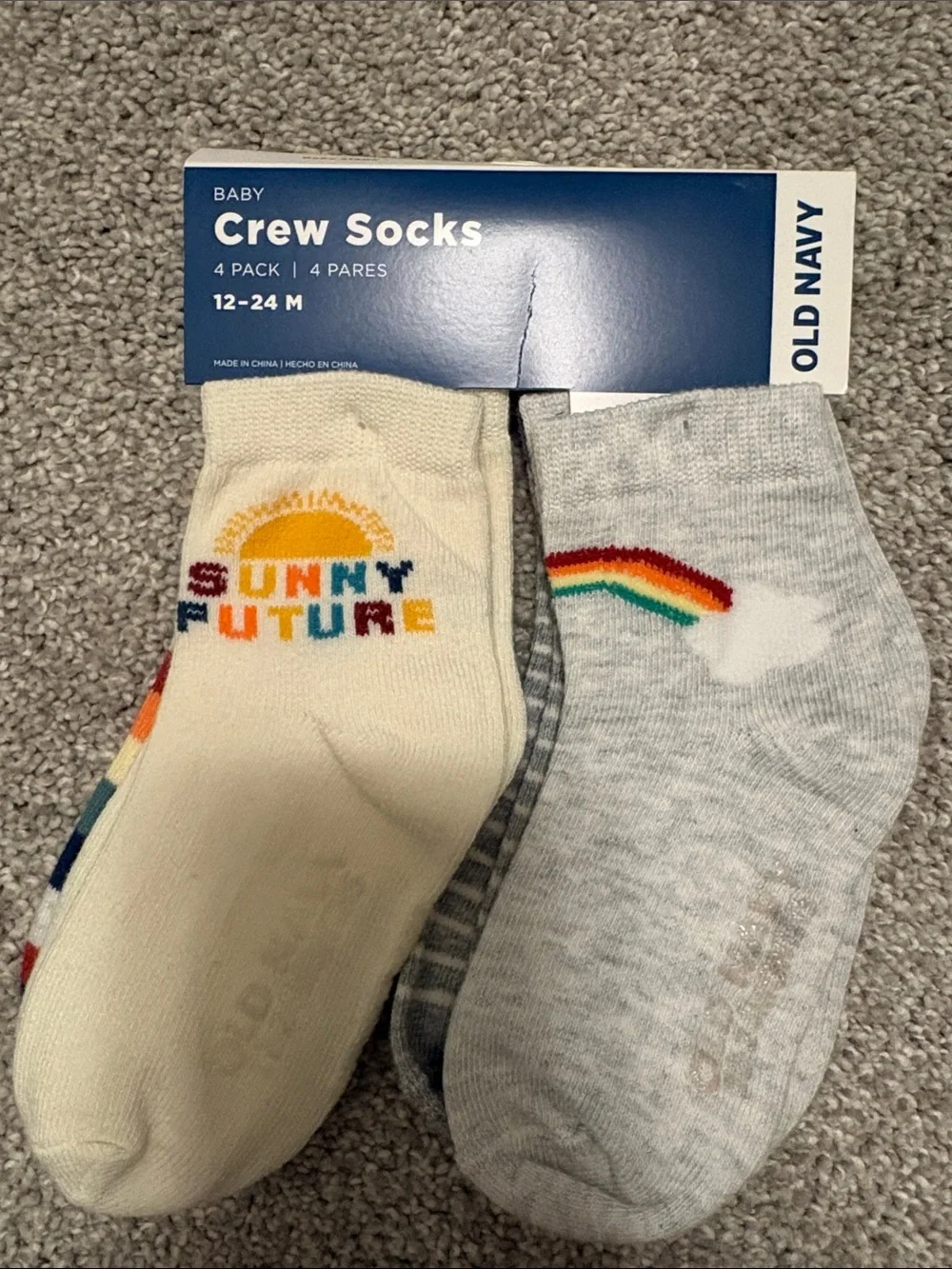 Old Navy Baby Crew Socks 4-Pack 12-24 months new